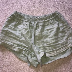 Light green linen shorts